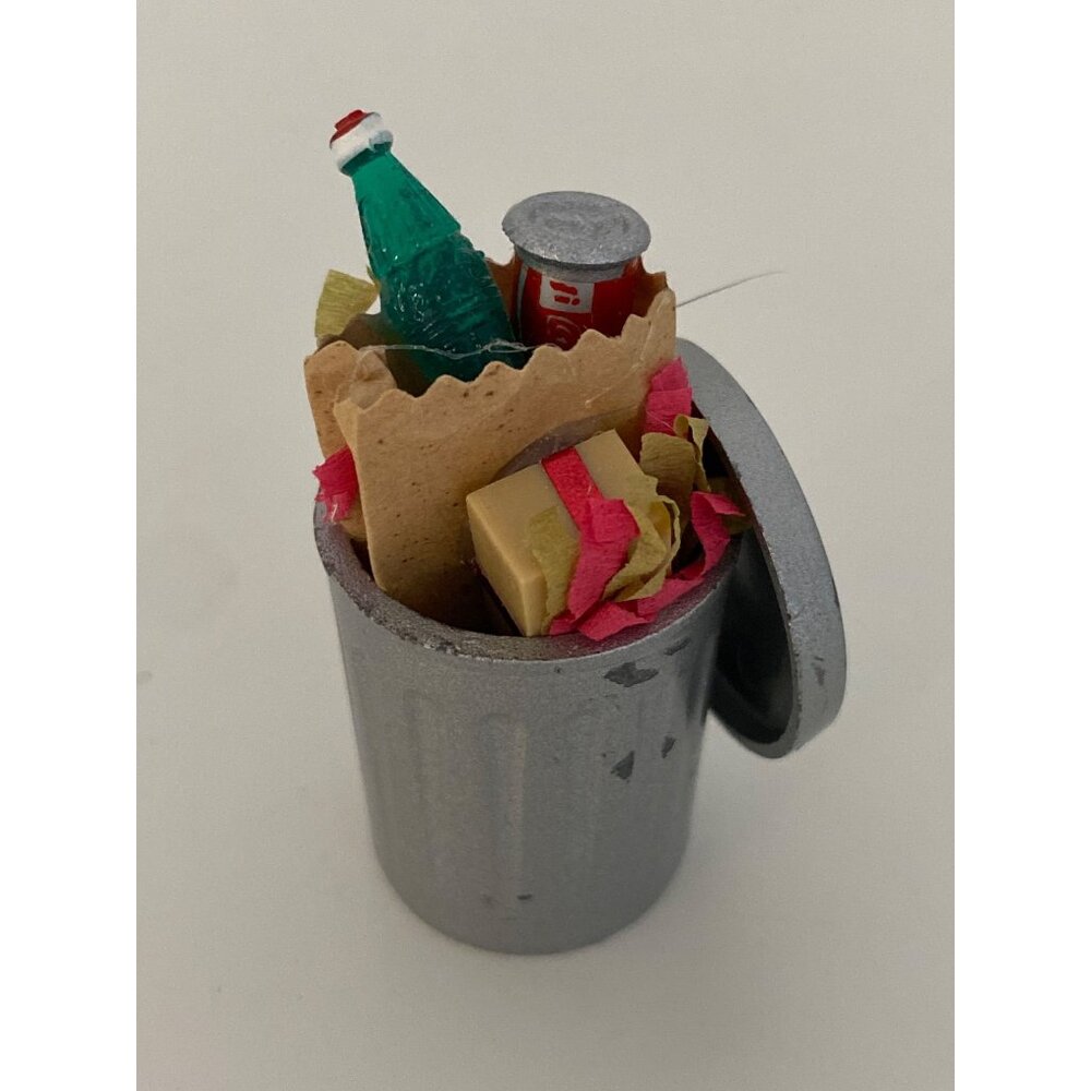 VTG Department 56 Original Snow Village Christmas Trash Can Accessory Doll House